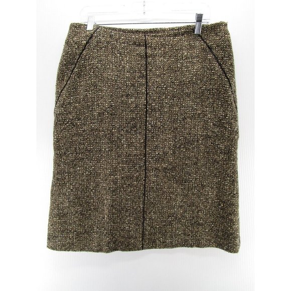 Talbots Skirt Petites 16P Wool Straight Pencil Lined Knit Career - Picture 1 of 8